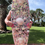 Pink Mirrored Disco Seashell Surfboard Wall Art - 3 Feet