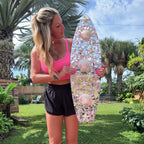 Pink Mirrored Disco Seashell Surfboard Wall Art - 3 Feet