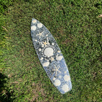 Mirrored Disco Seashell Surfboard Wall Art - 3 Feet