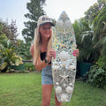 Mirrored Disco Seashell Surfboard Wall Art - 3 Feet