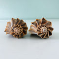 Two large chocolate brown and white swirled Lightning Whelk shells over 6.5 inches long hand-picked from St. Pete Beach Florida with beautiful natural coloring and minor ocean wear